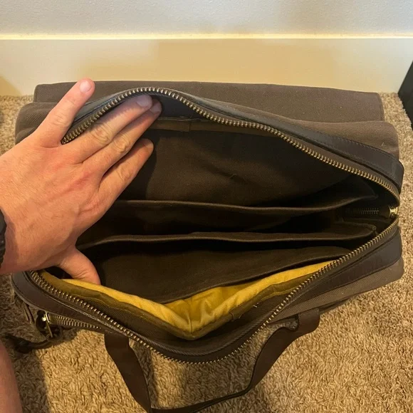 Vintage Filson Rugged Twill Padded Computer Bag Briefcase, Brown, Style 258, USA - Picture 4 of 6